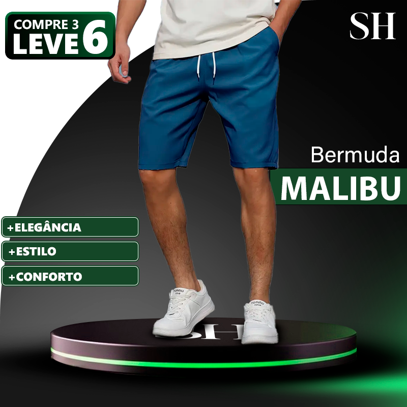 [COMPRE 3 LEVE 6] Bermudas Masculinas em Seda Gelo Malibu (Qualidade e Sofisticação que Todo Homem Precisa)