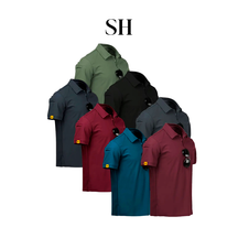 Kit 7 Camisas Polo Sport Masculina Manga Curta Minimalista